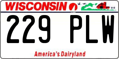 WI license plate 229PLW