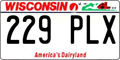 WI license plate 229PLX