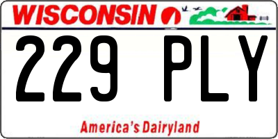 WI license plate 229PLY
