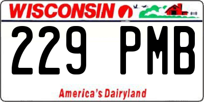 WI license plate 229PMB