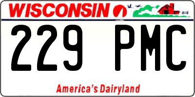 WI license plate 229PMC