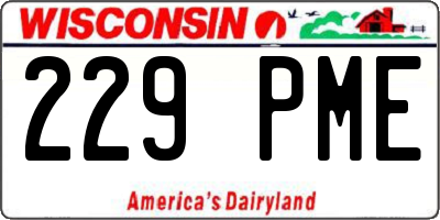 WI license plate 229PME