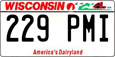 WI license plate 229PMI