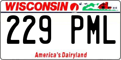 WI license plate 229PML
