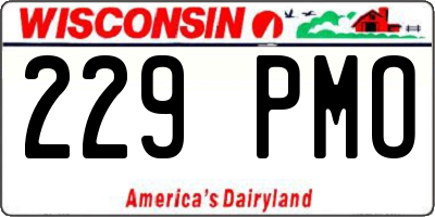 WI license plate 229PMO