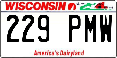 WI license plate 229PMW