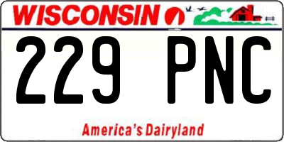 WI license plate 229PNC