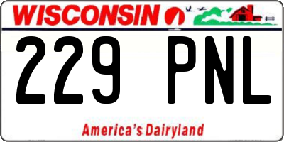 WI license plate 229PNL