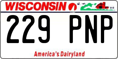 WI license plate 229PNP