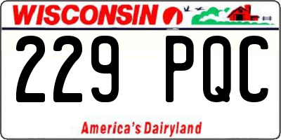WI license plate 229PQC