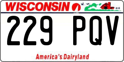 WI license plate 229PQV