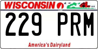WI license plate 229PRM