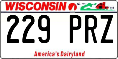 WI license plate 229PRZ