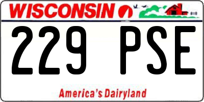 WI license plate 229PSE