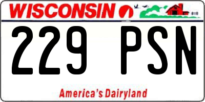 WI license plate 229PSN
