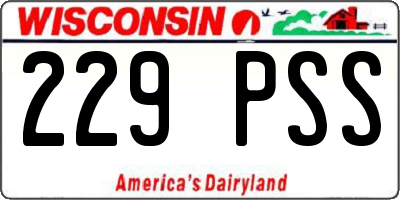 WI license plate 229PSS