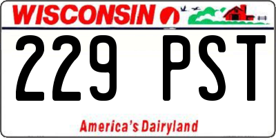 WI license plate 229PST