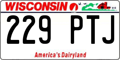WI license plate 229PTJ