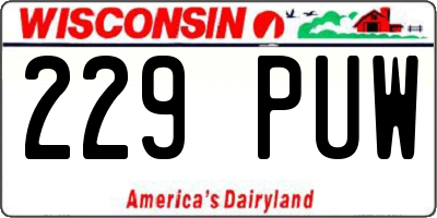 WI license plate 229PUW