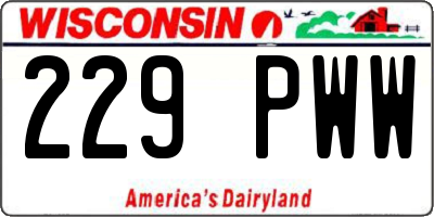 WI license plate 229PWW