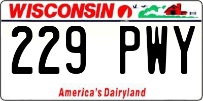 WI license plate 229PWY