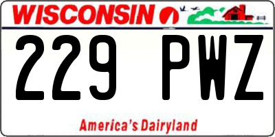 WI license plate 229PWZ