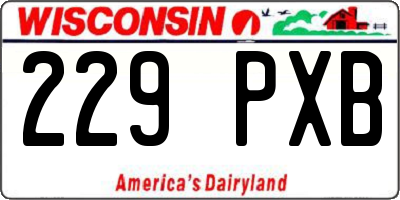 WI license plate 229PXB