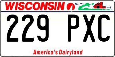 WI license plate 229PXC