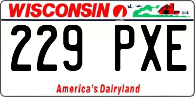 WI license plate 229PXE