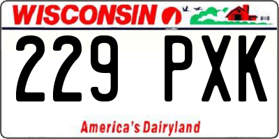 WI license plate 229PXK