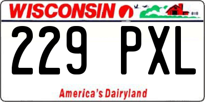 WI license plate 229PXL