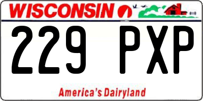 WI license plate 229PXP