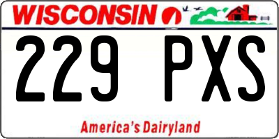 WI license plate 229PXS