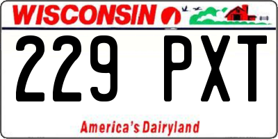 WI license plate 229PXT