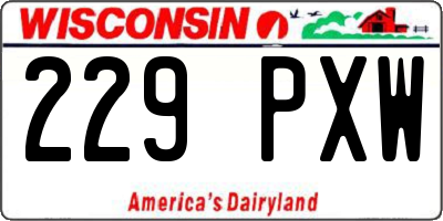 WI license plate 229PXW