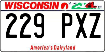 WI license plate 229PXZ
