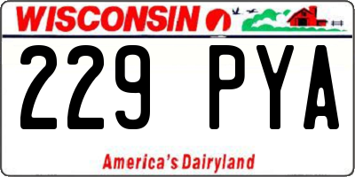 WI license plate 229PYA