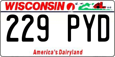 WI license plate 229PYD