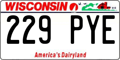WI license plate 229PYE