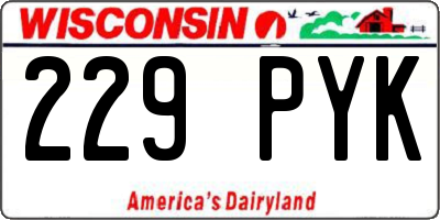 WI license plate 229PYK