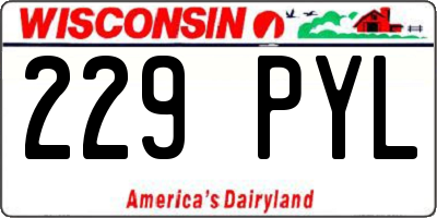 WI license plate 229PYL