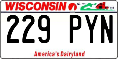 WI license plate 229PYN