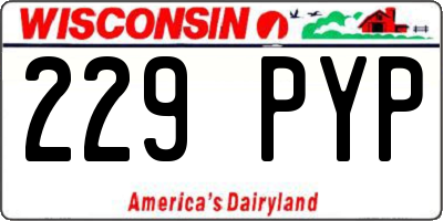 WI license plate 229PYP