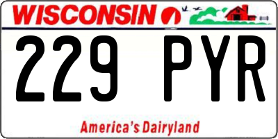 WI license plate 229PYR