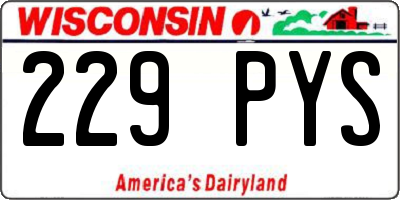 WI license plate 229PYS