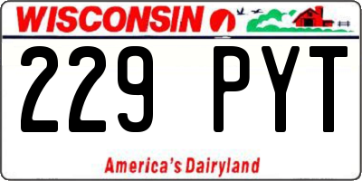 WI license plate 229PYT