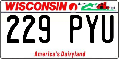 WI license plate 229PYU
