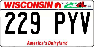 WI license plate 229PYV