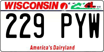 WI license plate 229PYW