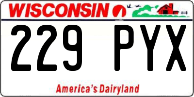 WI license plate 229PYX